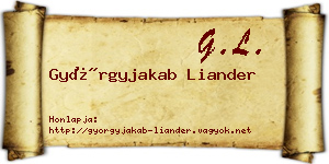Györgyjakab Liander névjegykártya